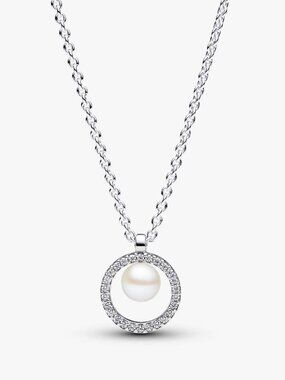 Pandora Treated Freshwater Cultured Pearl & Pav?? Collier Necklace